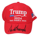 President Donald Trump Signed 2024 Take America Back Adjustable Hat JSA LOA