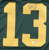 Dontayvion Wicks Green Bay Signed Alternate Green Football Jersey JSA QR Holo