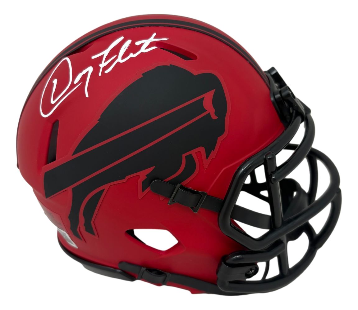 Doug Flutie Signed Buffalo Bills Rave Mini Speed Helmet BAS