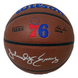 Julius Dr. J Erving Signed Wilson Philadelphia 76ers Logo Basketball BAS