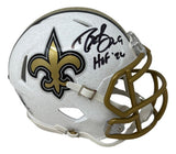 Drew Brees Signed New Orleans Saints Alt White Mini Speed Helmet HOF 26 BAS