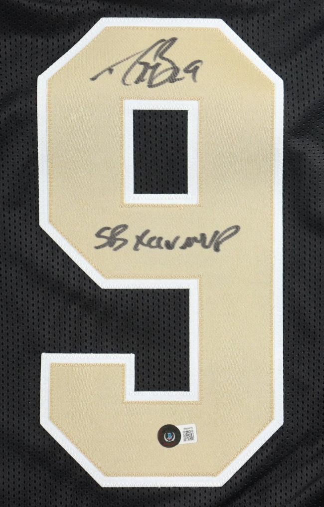 Drew Brees New Orleans Signed Black Football Jersey SB XLIV MVP BAS