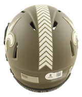Drew Brees Signed New Orleans Saints Salute To Service Mini Speed Helmet BAS