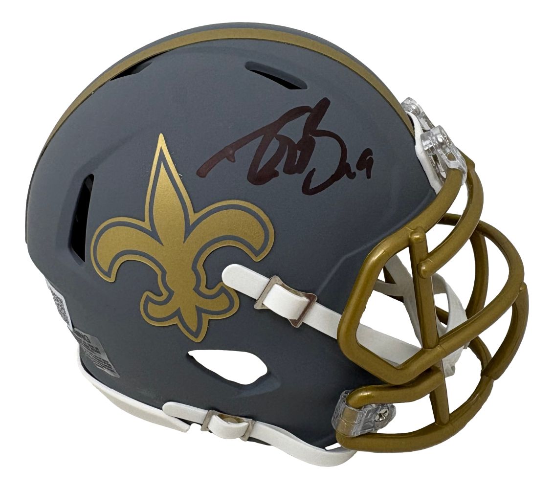 Drew Brees Signed New Orleans Saints Slate Mini Speed Helmet GTSM