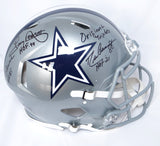 Drew Pearson/Roger Staubach/Tony Dorsett Signed Cowboys F/S Speed Authentic Helmet w/2 Insc.-Beckett W Hologram *Black
