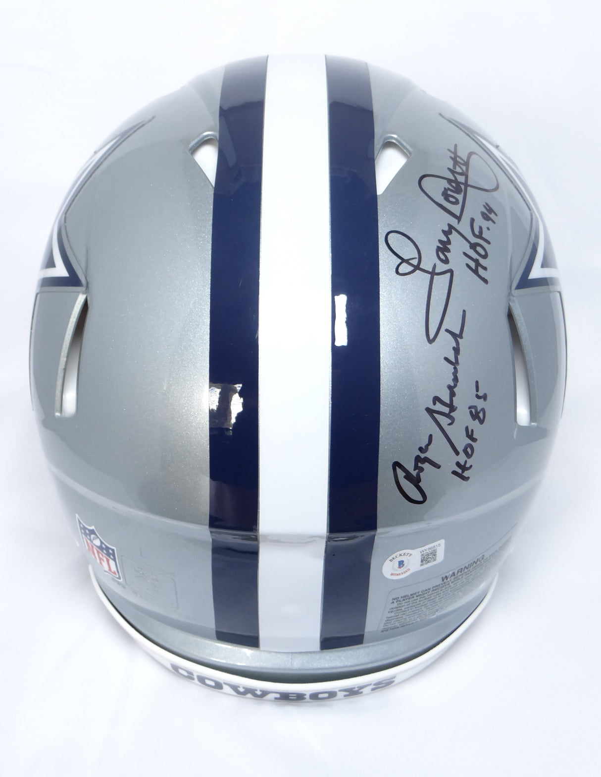 Drew Pearson/Roger Staubach/Tony Dorsett Signed Cowboys F/S Speed Authentic Helmet w/2 Insc.-Beckett W Hologram *Black