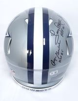 Drew Pearson/Roger Staubach/Tony Dorsett Signed Cowboys F/S Speed Authentic Helmet w/2 Insc.-Beckett W Hologram *Black