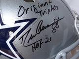 Drew Pearson/Roger Staubach/Tony Dorsett Signed Cowboys F/S Speed Authentic Helmet w/2 Insc.-Beckett W Hologram *Black