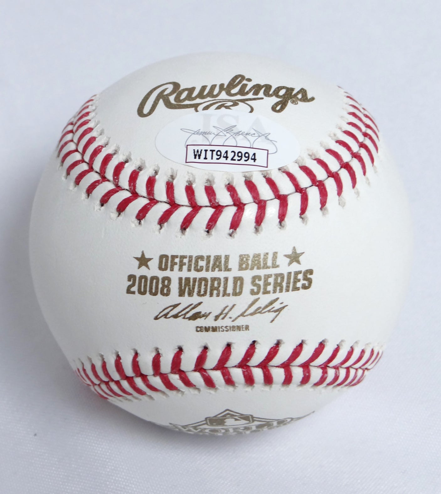 Ryan Howard Autographed Rawlings World Series OML Baseball w/08 WS Champs-JSA W *Blue