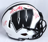 Derek, TJ, JJ Watt Autographed Wisconsin Lunar Speed Authentic Helmet w/ Insc- JSA W *Red