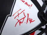Derek, TJ, JJ Watt Autographed Wisconsin Lunar Speed Authentic Helmet w/ Insc- JSA W *Red