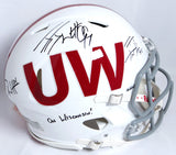 Derek, TJ, JJ Watt Signed Badgers White TB Speed Authentic Helmet w/ Insc- JSA W *Black