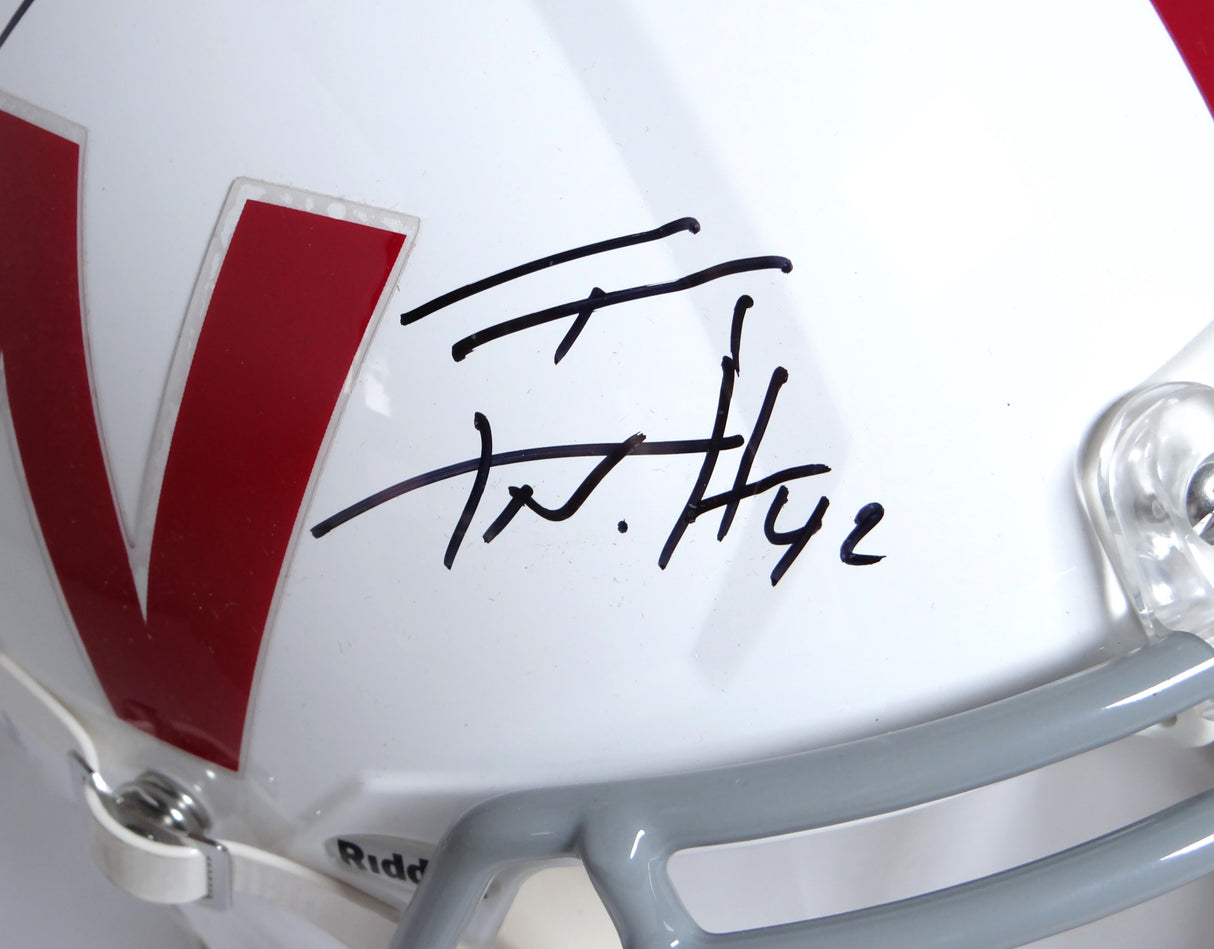 Derek, TJ, JJ Watt Signed Badgers White TB Speed Authentic Helmet w/ Insc- JSA W *Black