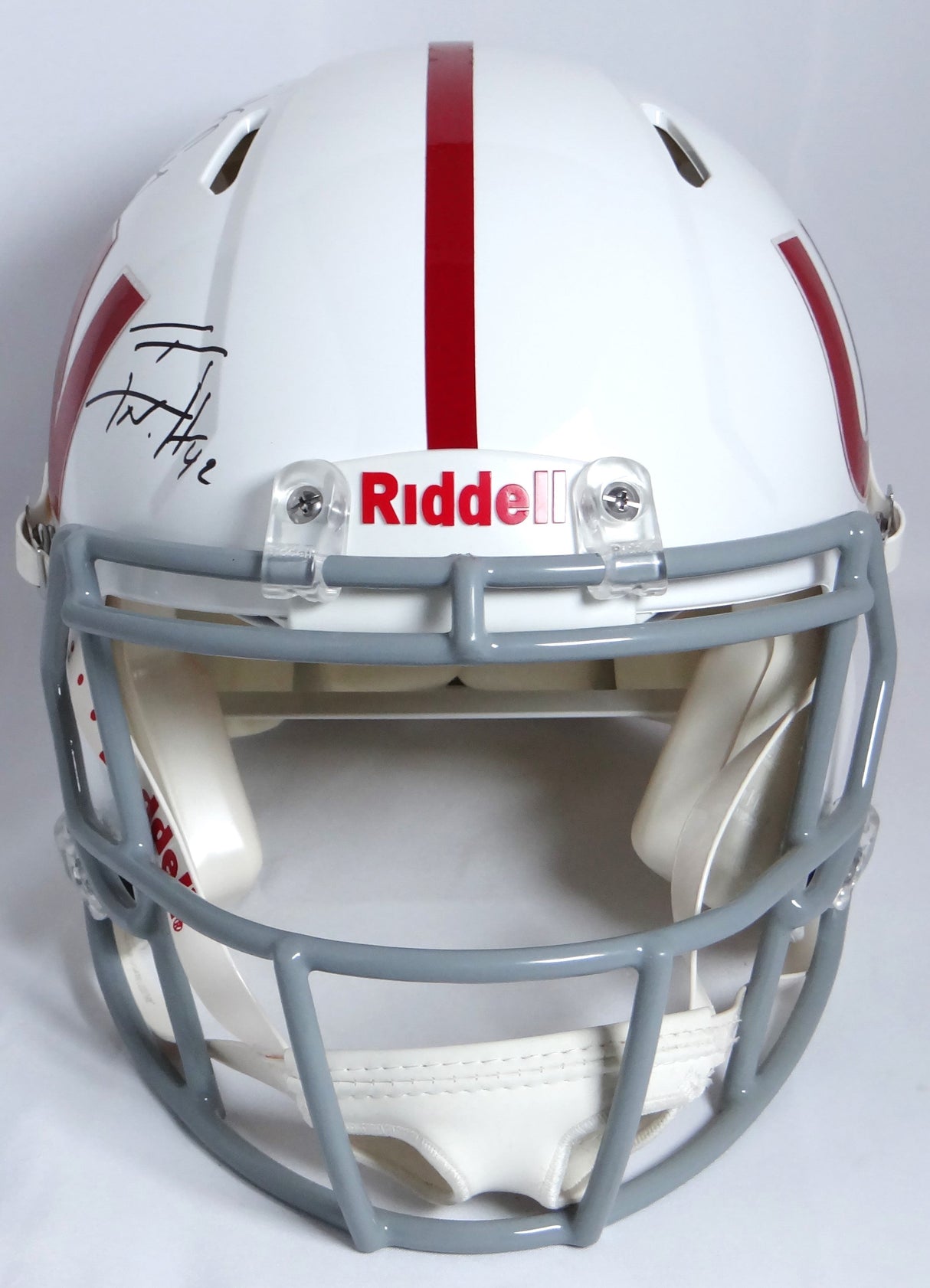 Derek, TJ, JJ Watt Signed Badgers White TB Speed Authentic Helmet w/ Insc- JSA W *Black