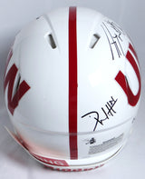 Derek, TJ, JJ Watt Signed Badgers White TB Speed Authentic Helmet w/ Insc- JSA W *Black