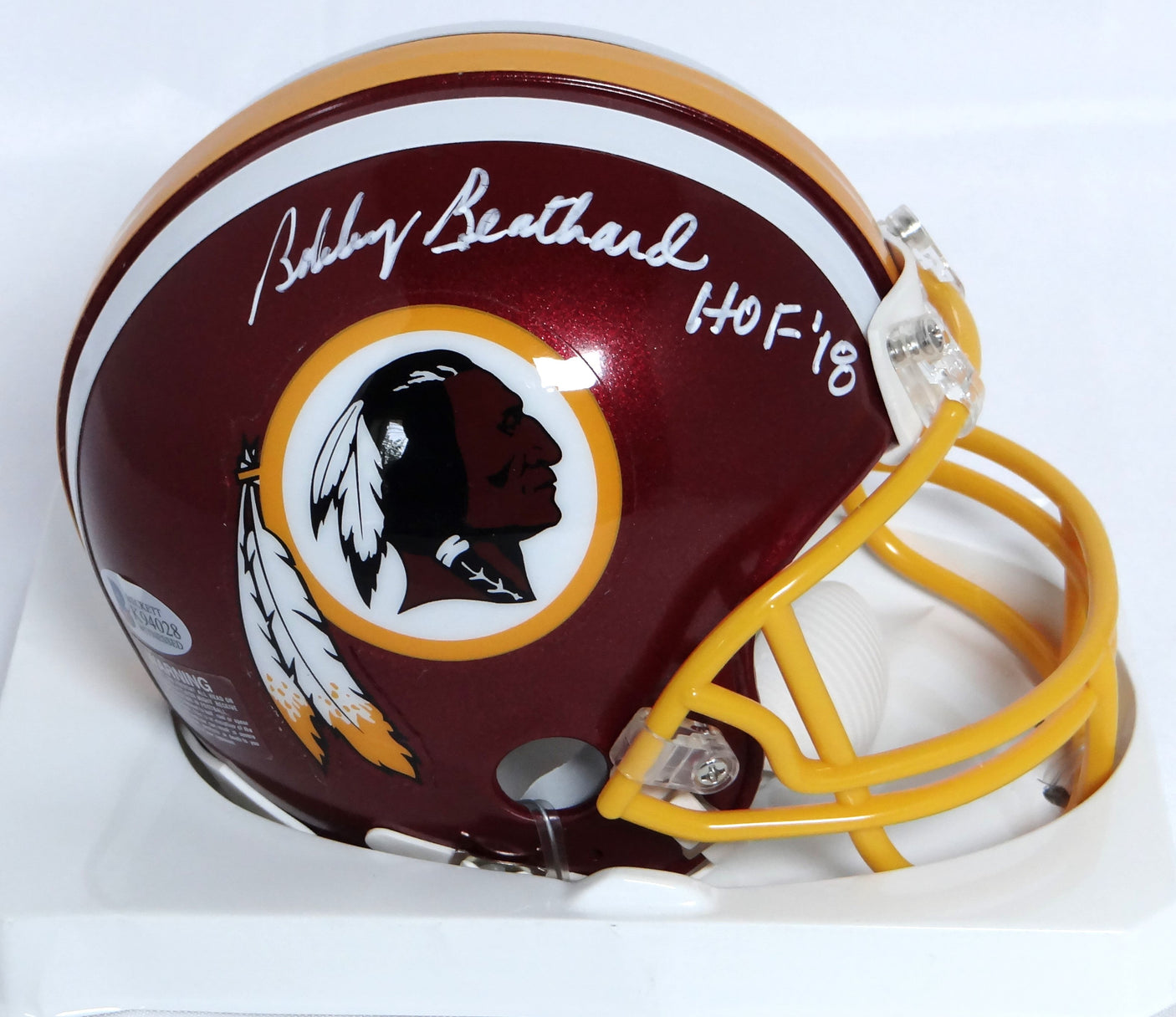 Bobby Beathard Autographed Washington Mini Helmet w/ HOF - Beckett W *White