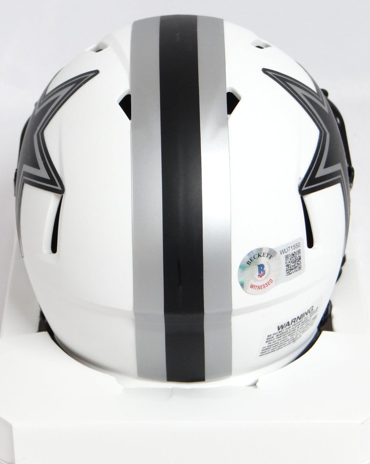 Troy Aikman Autographed Cowboys Lunar Mini Helmet - Beckett W Hologram *Blue
