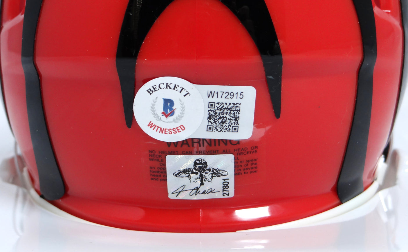 Ja'Marr Chase Autographed Bengals Speed Mini Helmet -Beckett W Holo *Black