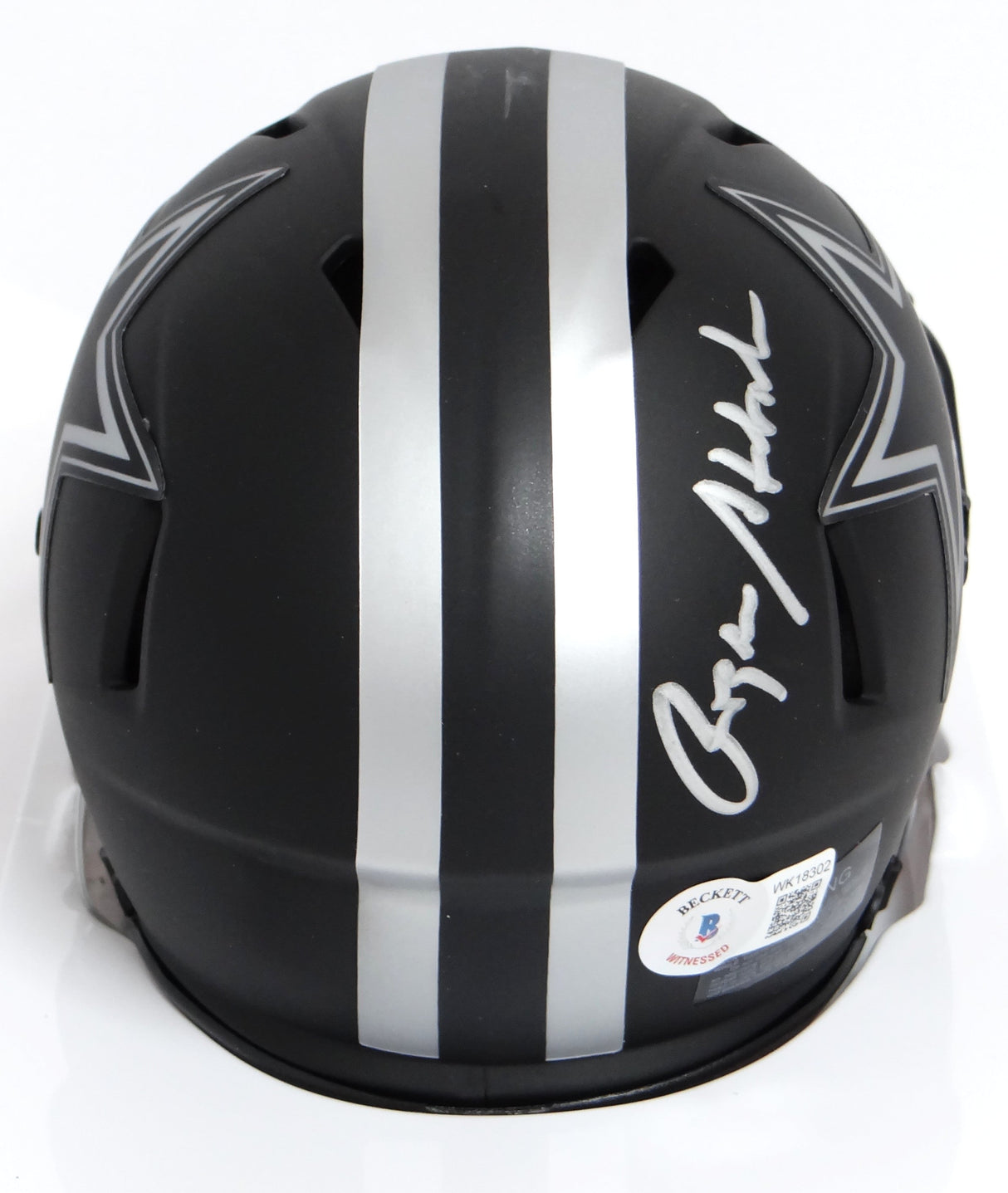 Roger Staubach Autographed Cowboys Eclipse Speed Mini Helmet- Beckett *Silver