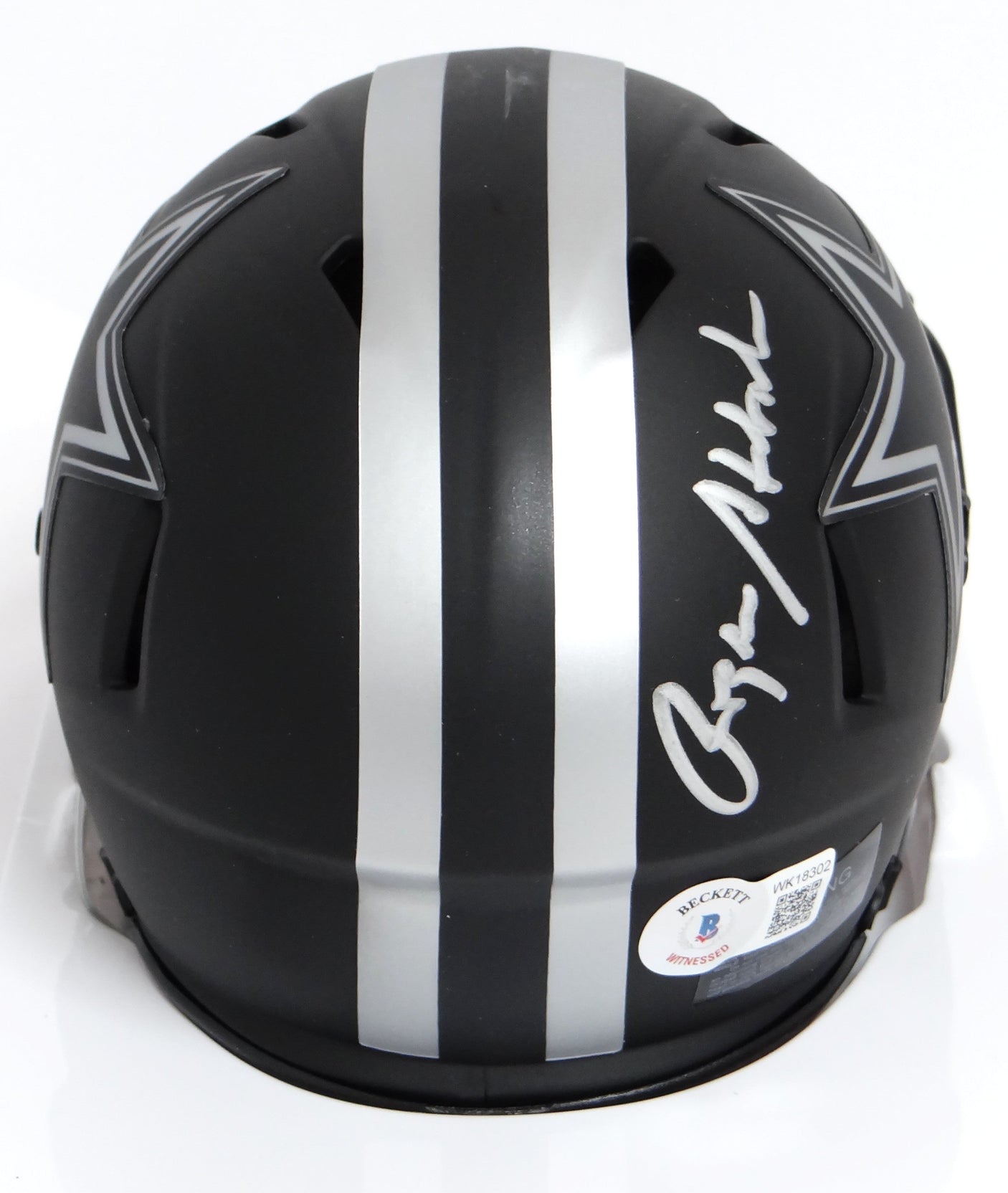 Roger Staubach Autographed Cowboys Eclipse Speed Mini Helmet- Beckett *Silver