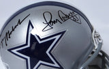 Roger Staubach, Tony Dorsett Autographed Cowboys Mini Helmet - Beckett Holo