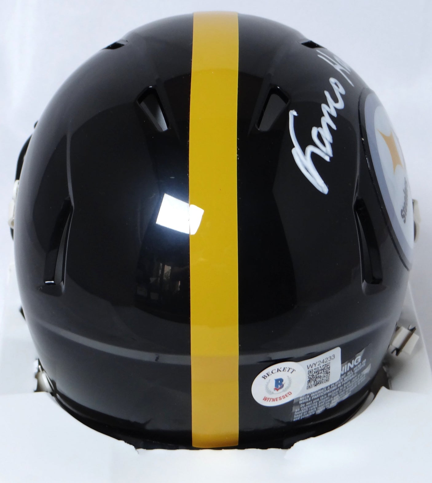 Franco Harris Autographed Steelers Speed Mini Helmet - Beckett W Hologram