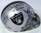 Allen, Biletnikoff, Plunkett Autographed Raiders Speed Mini Helmet w/ SB MVP - JSA *Black