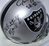 Allen, Biletnikoff, Plunkett Autographed Raiders Speed Mini Helmet w/ SB MVP - JSA *Black