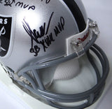 Allen, Biletnikoff, Plunkett Autographed Raiders Speed Mini Helmet w/ SB MVP - JSA *Black