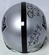 Allen, Biletnikoff, Plunkett Autographed Raiders Speed Mini Helmet w/ SB MVP - JSA *Black