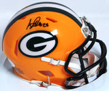 AJ Dillon Autographed Green Bay Packers Speed Mini Helmet - JSA *Black