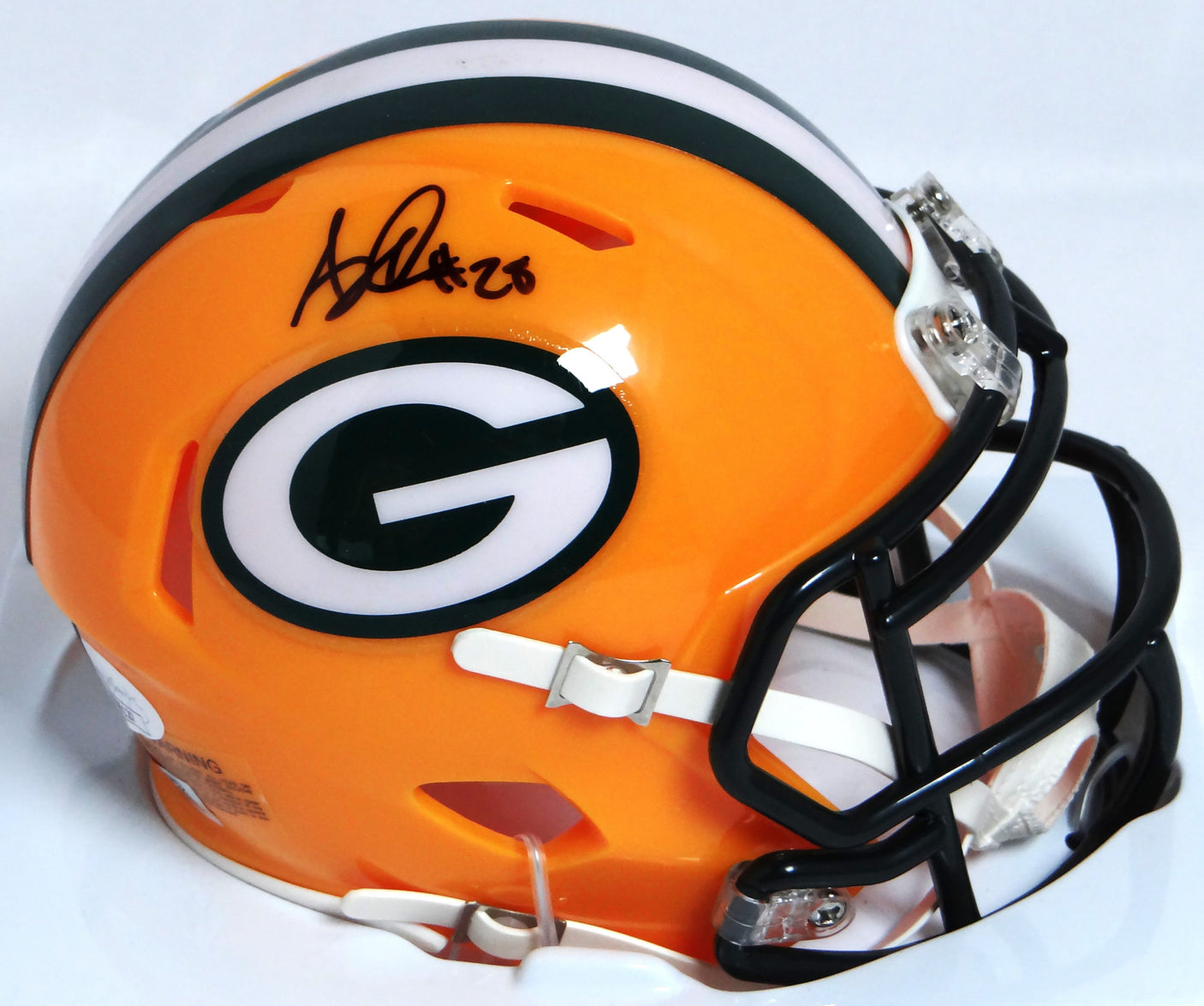 AJ Dillon Autographed Green Bay Packers Speed Mini Helmet - JSA *Black
