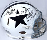 Pearson, Staubach, Dorsett Signed Cowboys F/S 60-63 Speed Auth Helmet w/ 2 Insc.-BAW