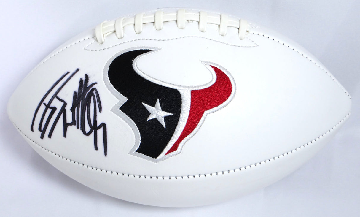 JJ Watt Autographed Houston Texans Logo Football-Beckett W Hologram *Black
