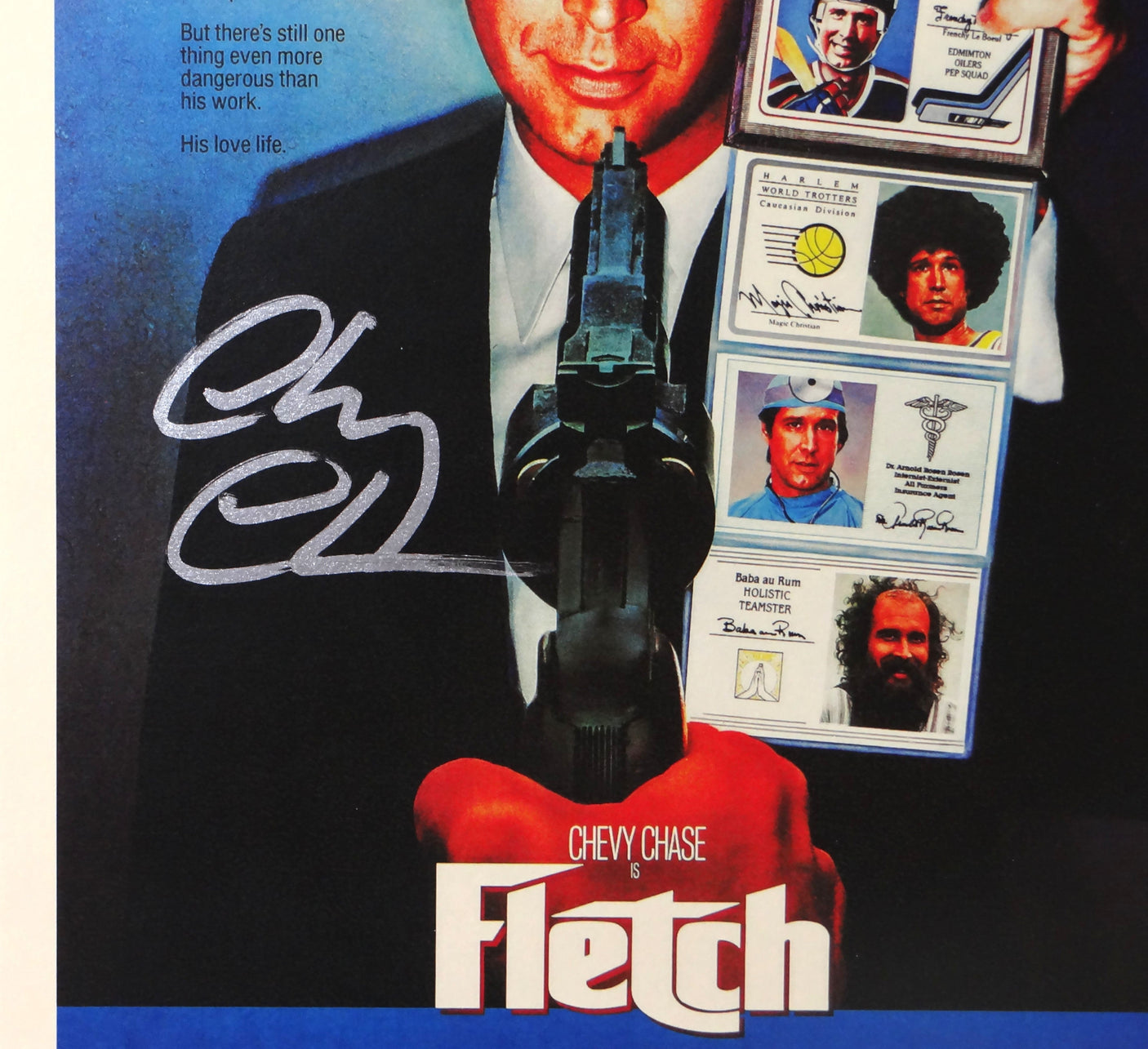 Chevy Chase Autographed 11x17 Fletch Movie Poster - Beckett Hologram