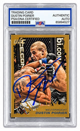 Dustin Poirier Signed 2011 Topps MMA Moment Of Truth #194 Rookie Card PSA/DNA