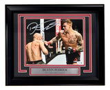 Dustin Poirier Signed Framed 8x10 MMA Fight vs Conor McGregor Photo JSA QR