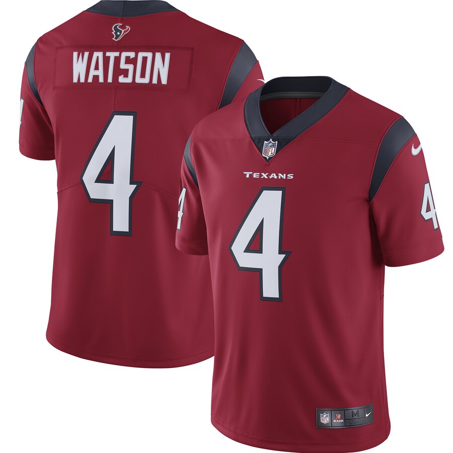 Deshaun Watson Unsigned Red Nike Twill Houston Texans Jersey Size L SKU #159866