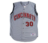 Ken Griffey Jr. Cincinnati Reds #30 Authentic Russell Athletic Grey Jersey Size 48