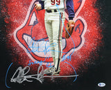 Charlie Sheen Major League "Sorry" 3x Signed 16X20 Photo BAS Witnessed #I55868