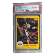 Magic Johnson Signed LA Lakers 1986 Star #4 Trading Card PSA/DNA Gem MT 10 - Sports Integrity