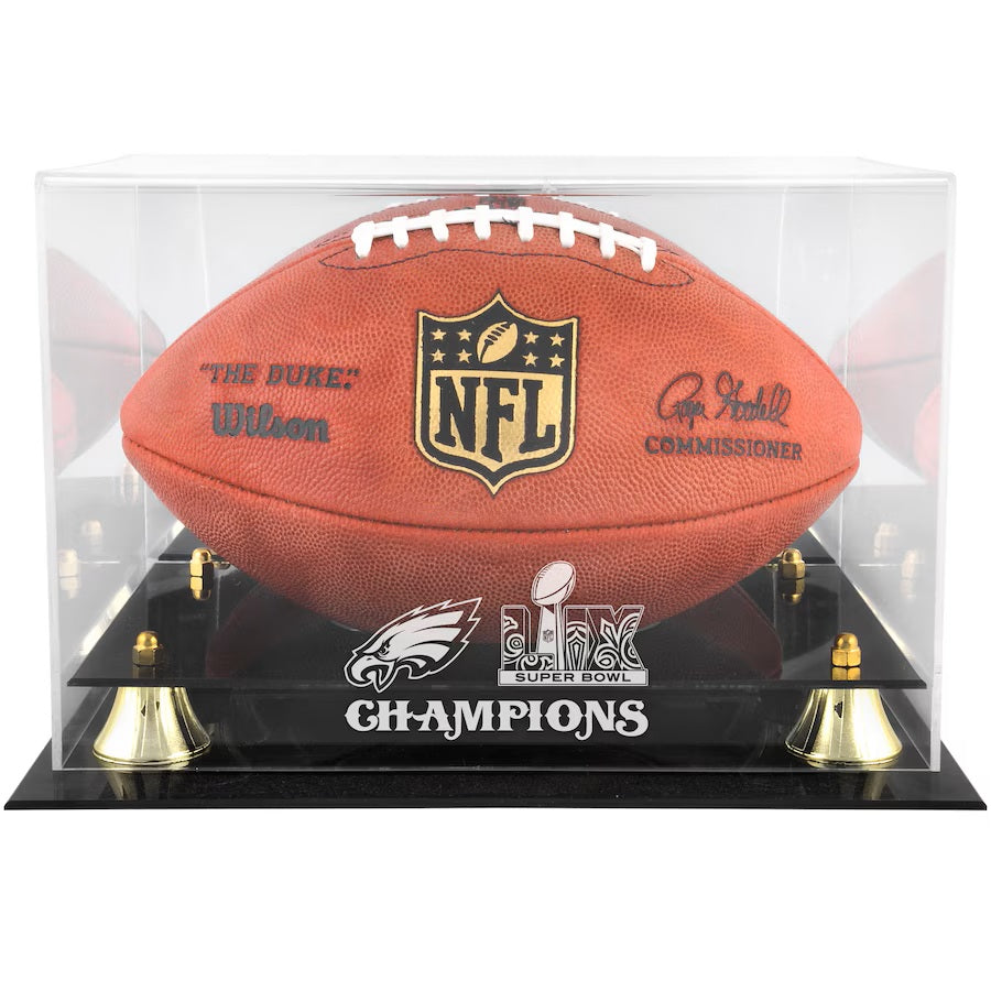Philadelphia Eagles Super Bowl LIX Champions Golden Classic Football Logo Display Case