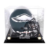 Philadelphia Eagles Super Bowl LIX Champions Golden Classic Helmet Logo Display Case