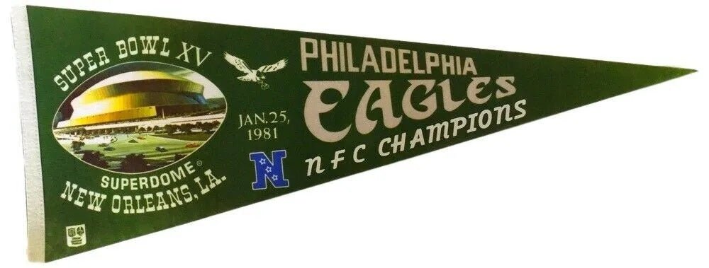 Philadelphia Eagles Vintage 1981 Super Bowl XV Pennant - Sports Integrity