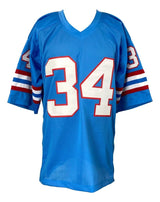 Earl Campbell Houston Signed Light Blue Football Jersey HOF 91 Inscribed BAS ITP - Sports Integrity