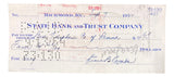 Earle Combs New York Yankees Signed Bank Check BAS