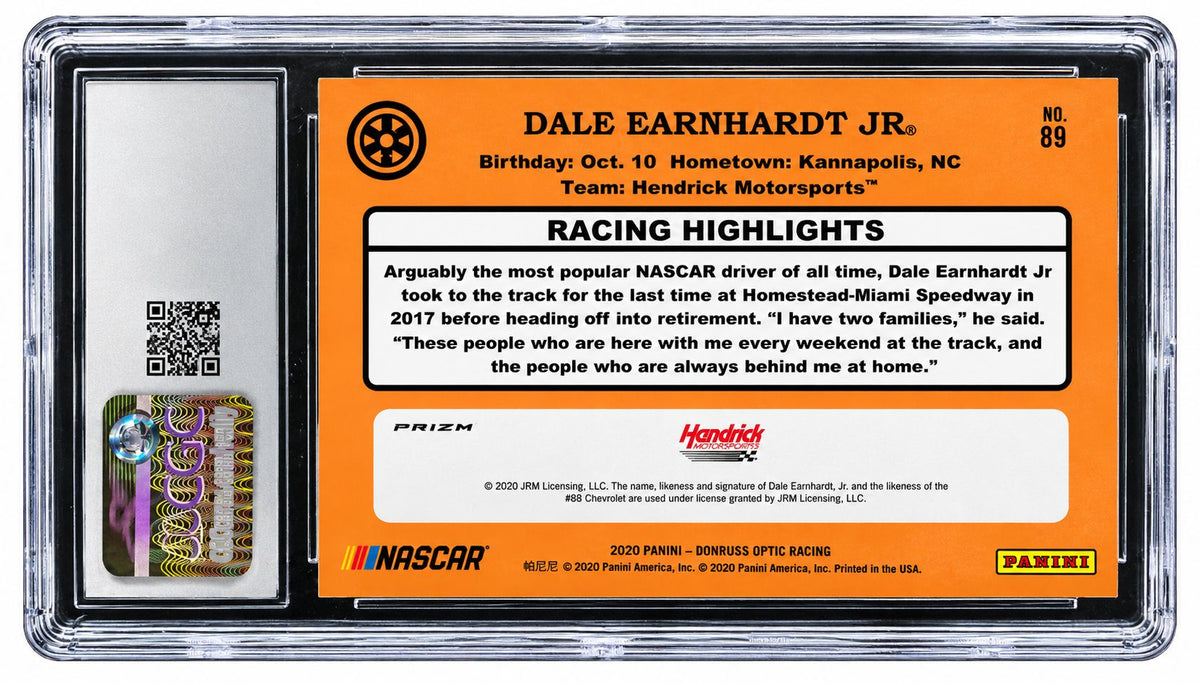 2020 Donruss Optic #89 Dale Earnhardt Jr Trading Card CGC Gem Mint 10