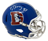 Ed McCaffrey Signed Denver Broncos Throwback Mini Speed Helmet BAS