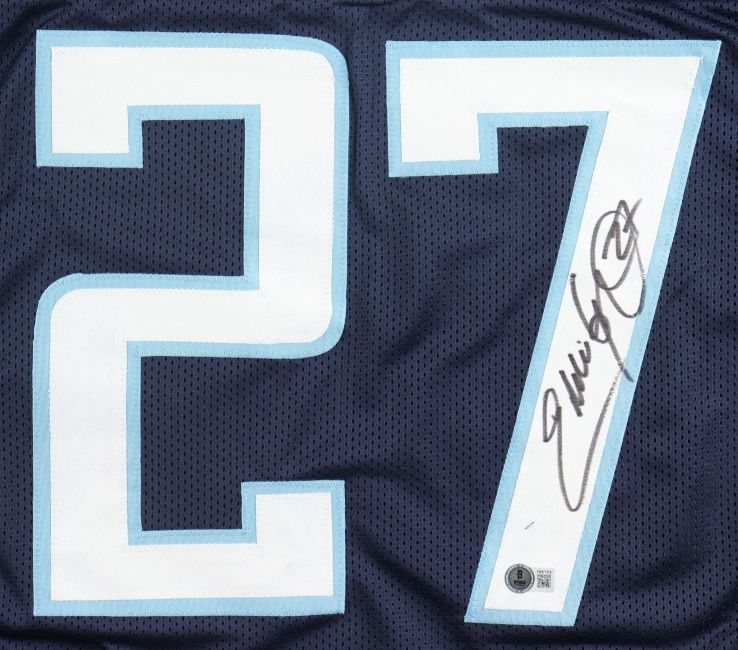 Eddie George Tennessee Signed Navy Blue Football Jersey BAS