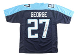 Eddie George Tennessee Signed Navy Blue Football Jersey BAS